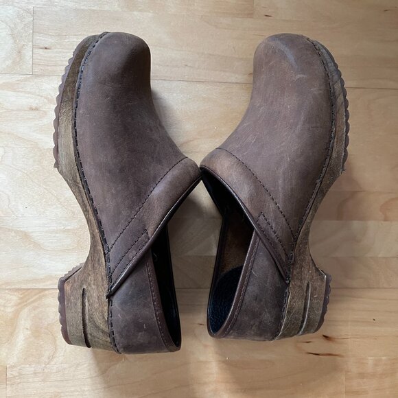Sanita Wooden Brown Clogs Size 39 / US 8-8.5 - Picture 4 of 8